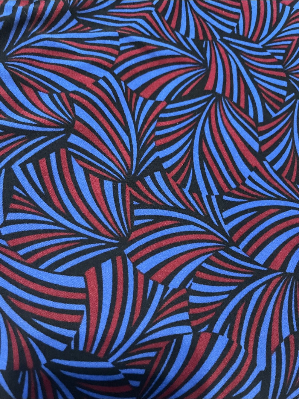 Anne Klein Sleeveless V-Neck Tank in Blue & Black Swirl Print